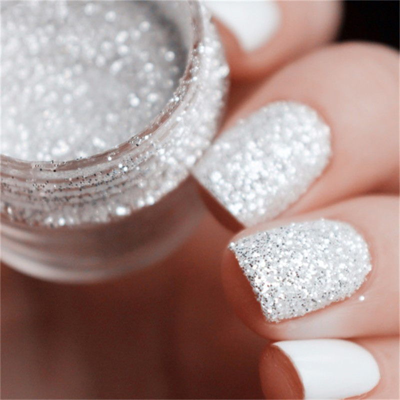 Silver Glitter Tips Nails
 Aliexpress Buy 10ml Box Mixed Laser Nail Glitter