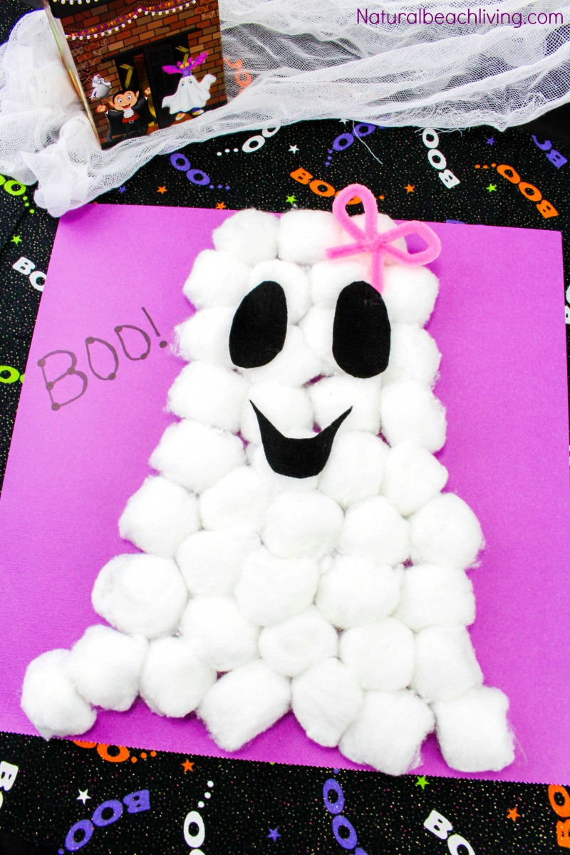 Simple Crafts For Preschoolers
 Easy Cotton Ball Ghost Craft for Preschoolers Natural
