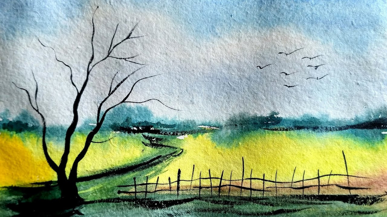 Simple Landscape Painting
 Simple and Easy Landscape in watercolor