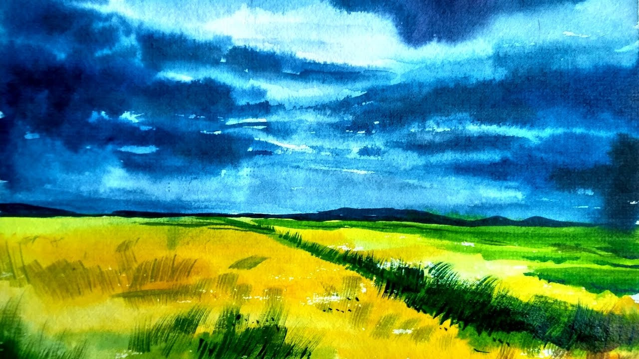 Simple Landscape Painting
 Simple Watercolor Landscape Painting for Beginners