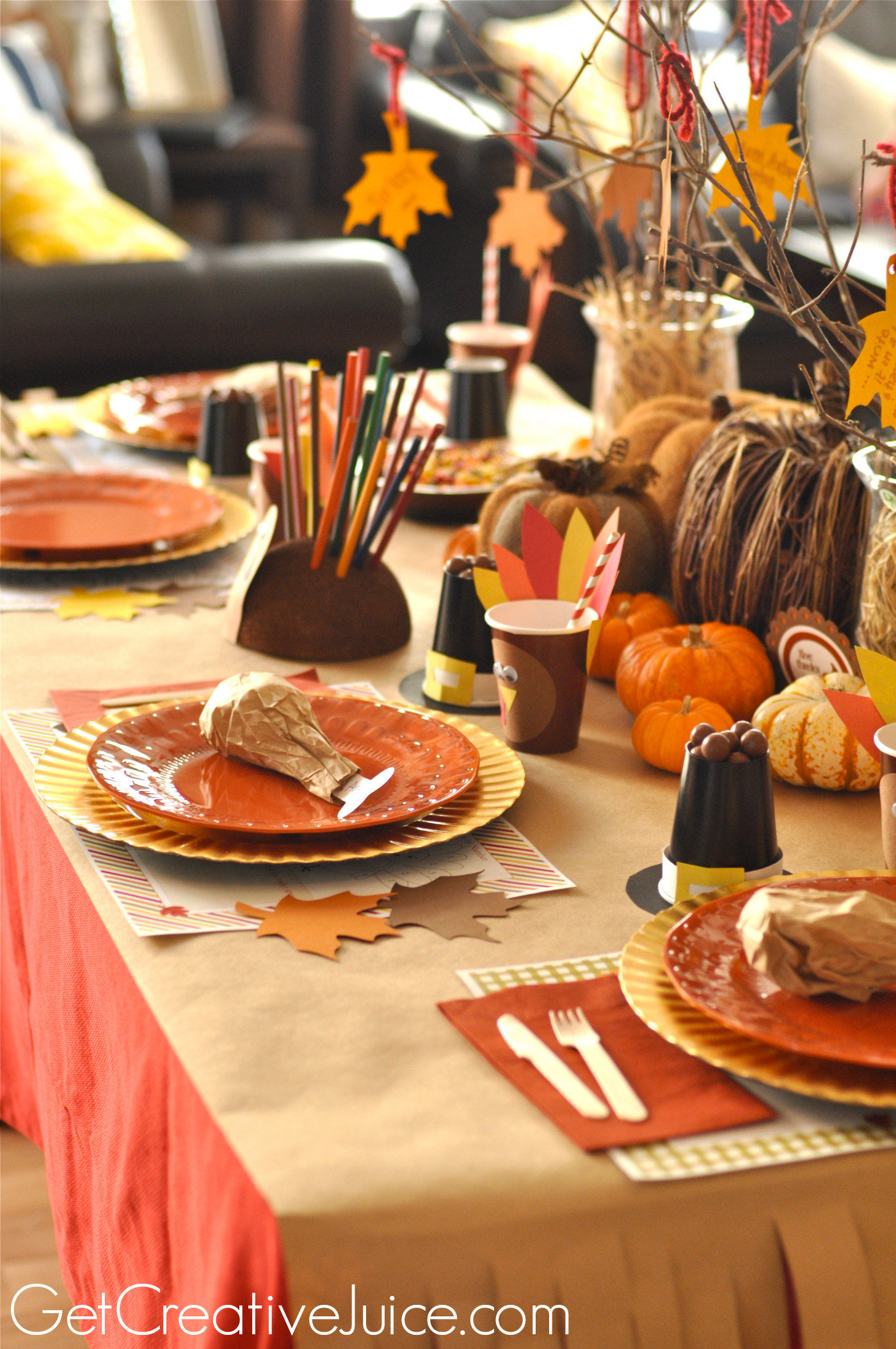 Simple Thanksgiving Table Decorations
 Easy DIY Kids Thanksgiving Table Ideas Creative Juice