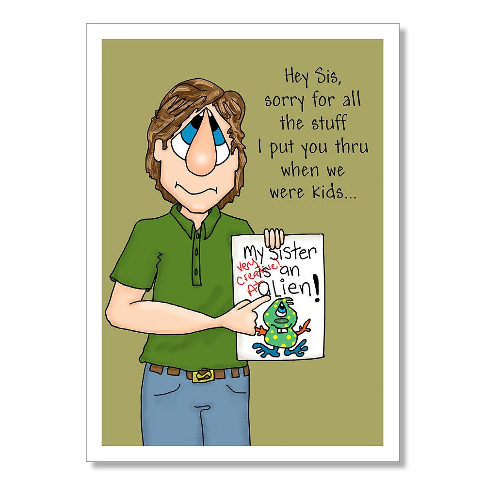 Sister Birthday Wishes Funny
 Birthday card for Sister Funny Sister Birthday by