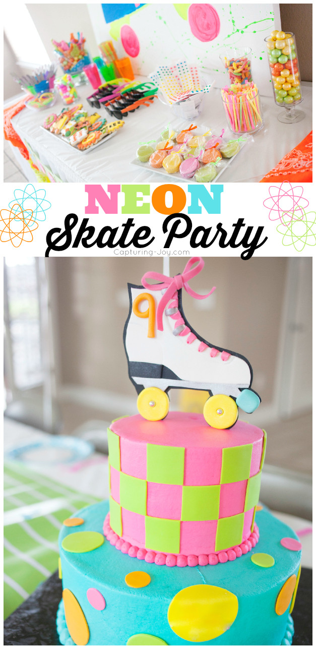 Skate Birthday Party Ideas
 NEON Skate Birthday Party