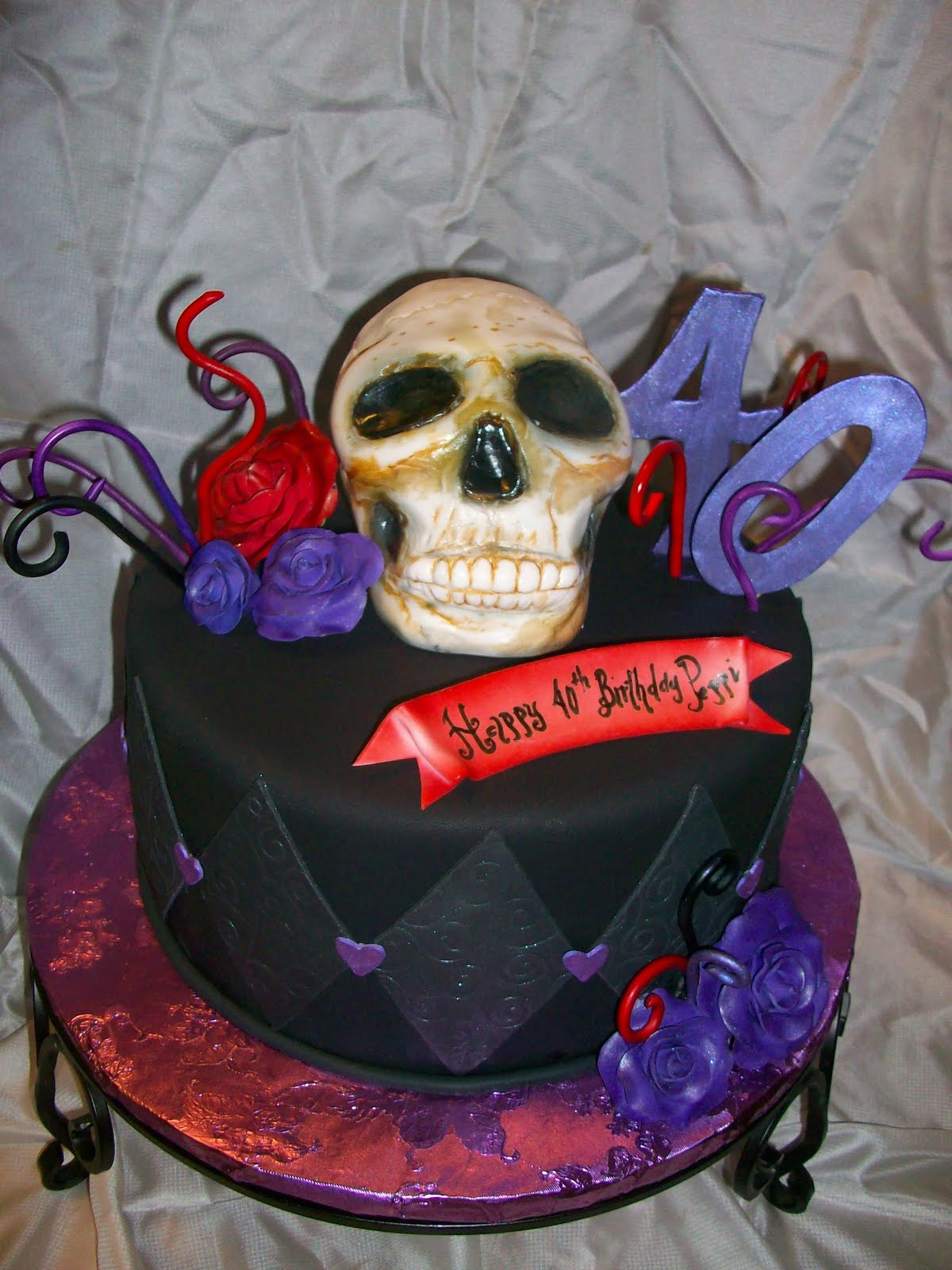 Skull Birthday Cake
 PEPPI S 40TH BIRTHDAY SKULL CAKE