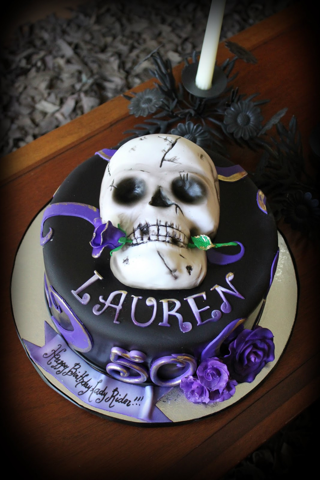 Skull Birthday Cake
 Skull and Roses Birthday Cake