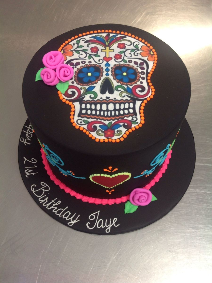 Skull Birthday Cake
 Top 10 Day of the Dead Halloween Cakes Food Heaven