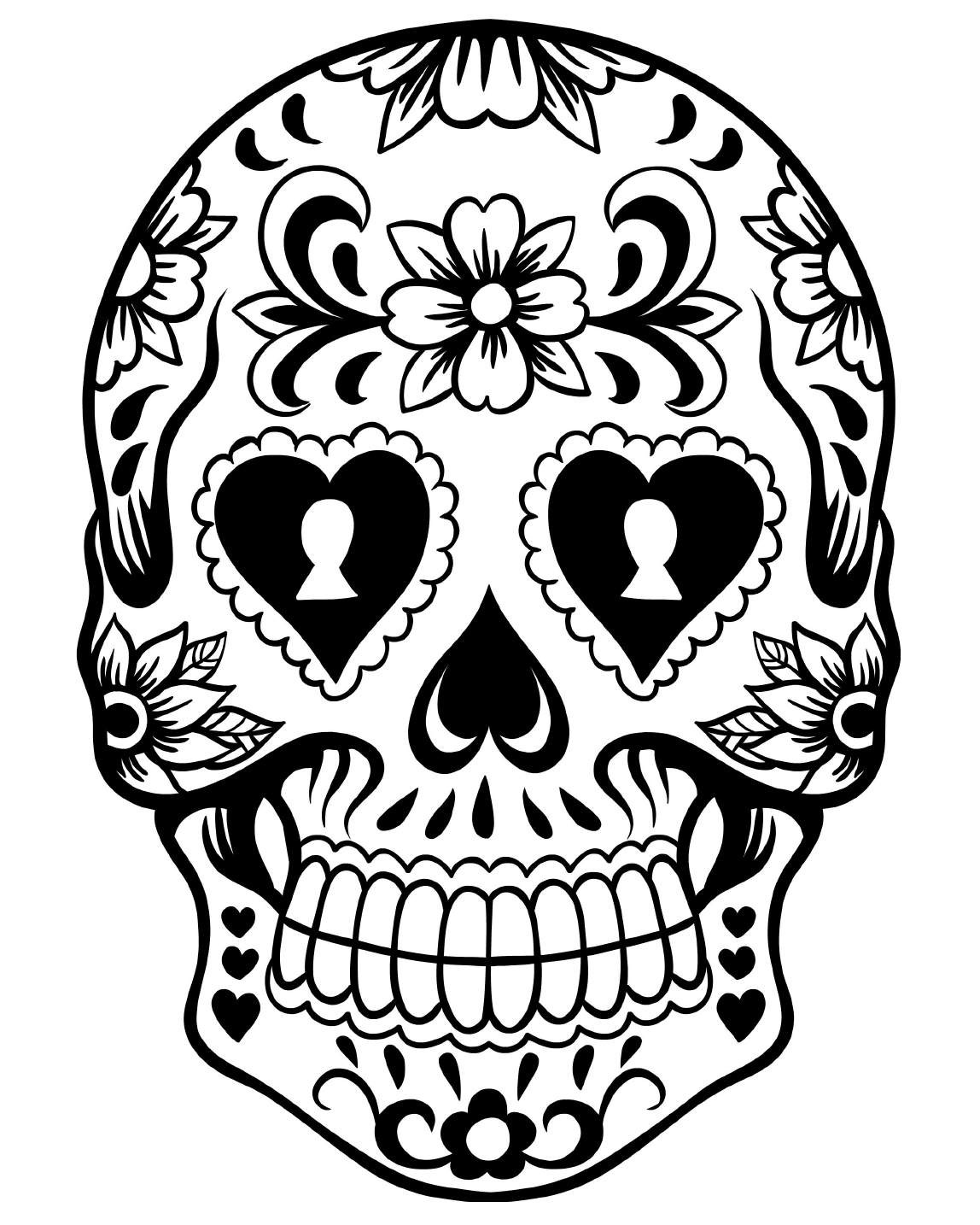 Skull Coloring Pages For Kids
 Free Printable Day of the Dead Coloring Pages Best