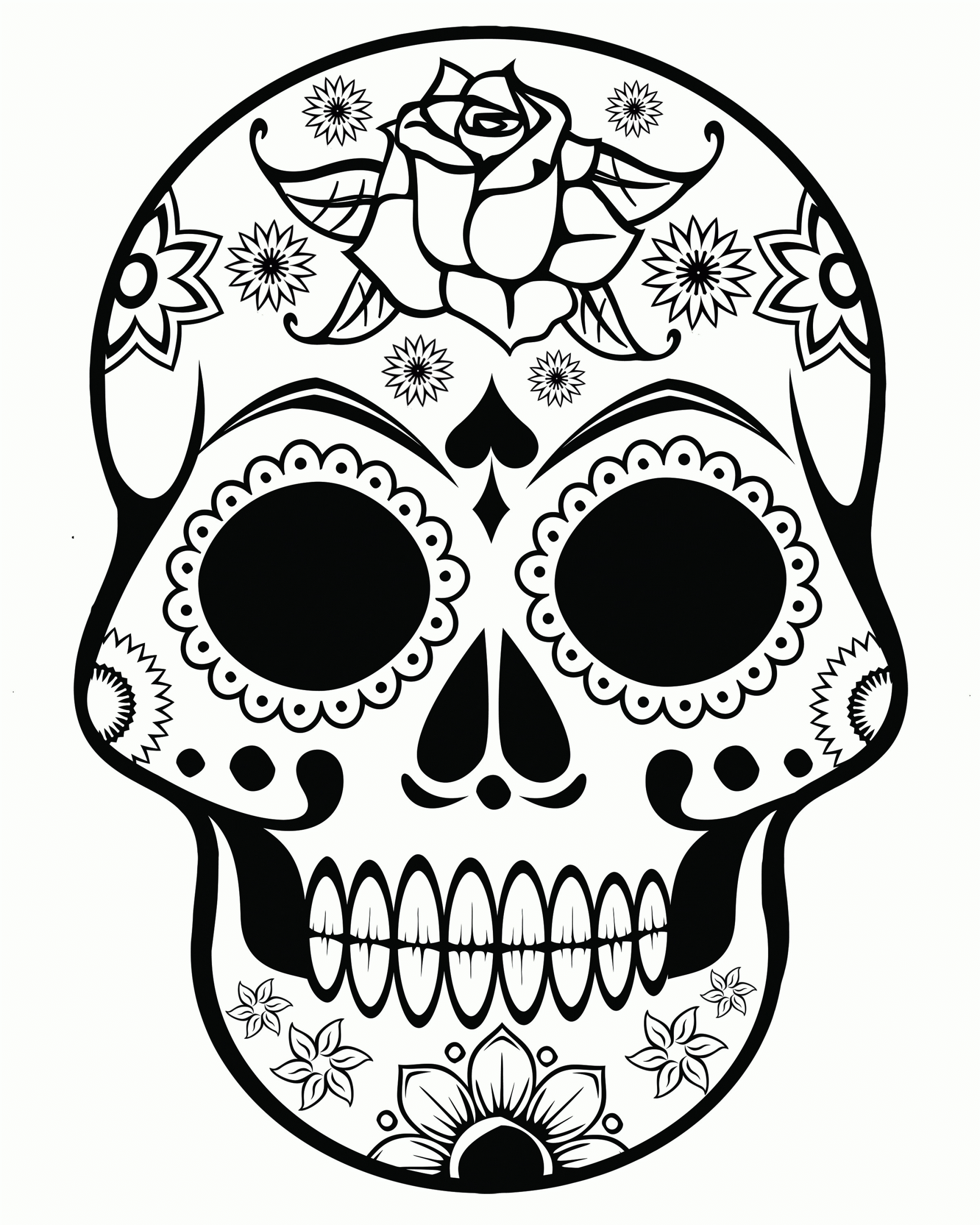 Skull Coloring Pages For Kids
 Sugar Skull Coloring Page Coloring Home