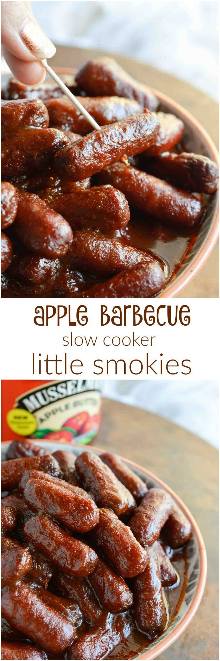 Slow Cooker Holiday Appetizers
 Apple Barbecue Slow Cooker Little Smokies are the perfect