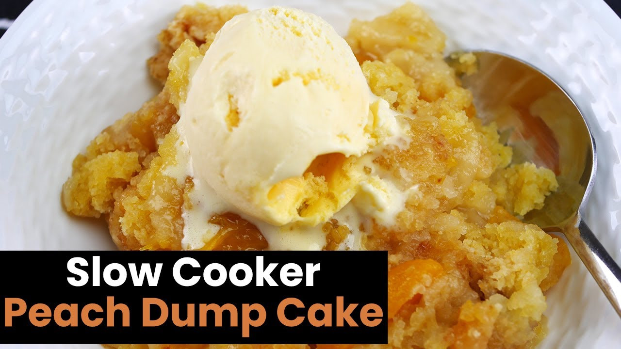 Slow Cooker Peach Dump Cake
 Incredibly Easy Slow Cooker Peach Dump Cake