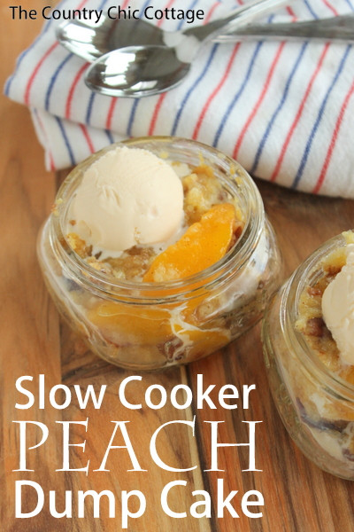 Slow Cooker Peach Dump Cake
 Slow Cooker Peach Dump Cake Recipe The Country Chic Cottage