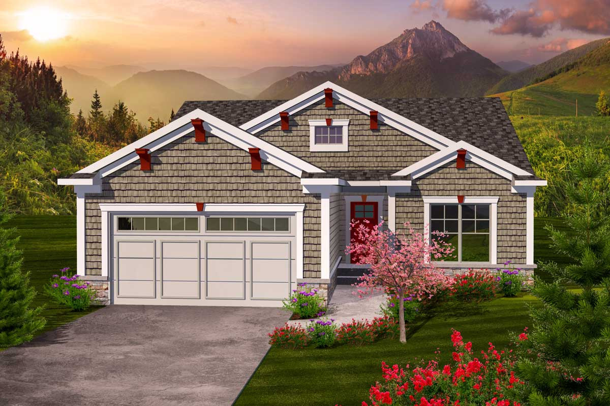 Small 2 Bedroom House
 Charming 2 Bedroom Ranch Home Plan AH