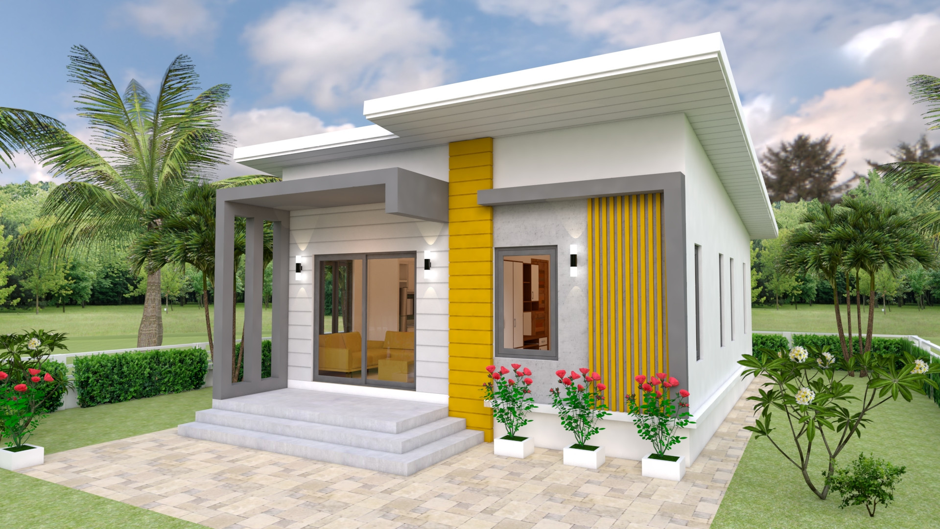Small 2 Bedroom House
 House Design Plans 7x12 with 2 Bedrooms Full Plans