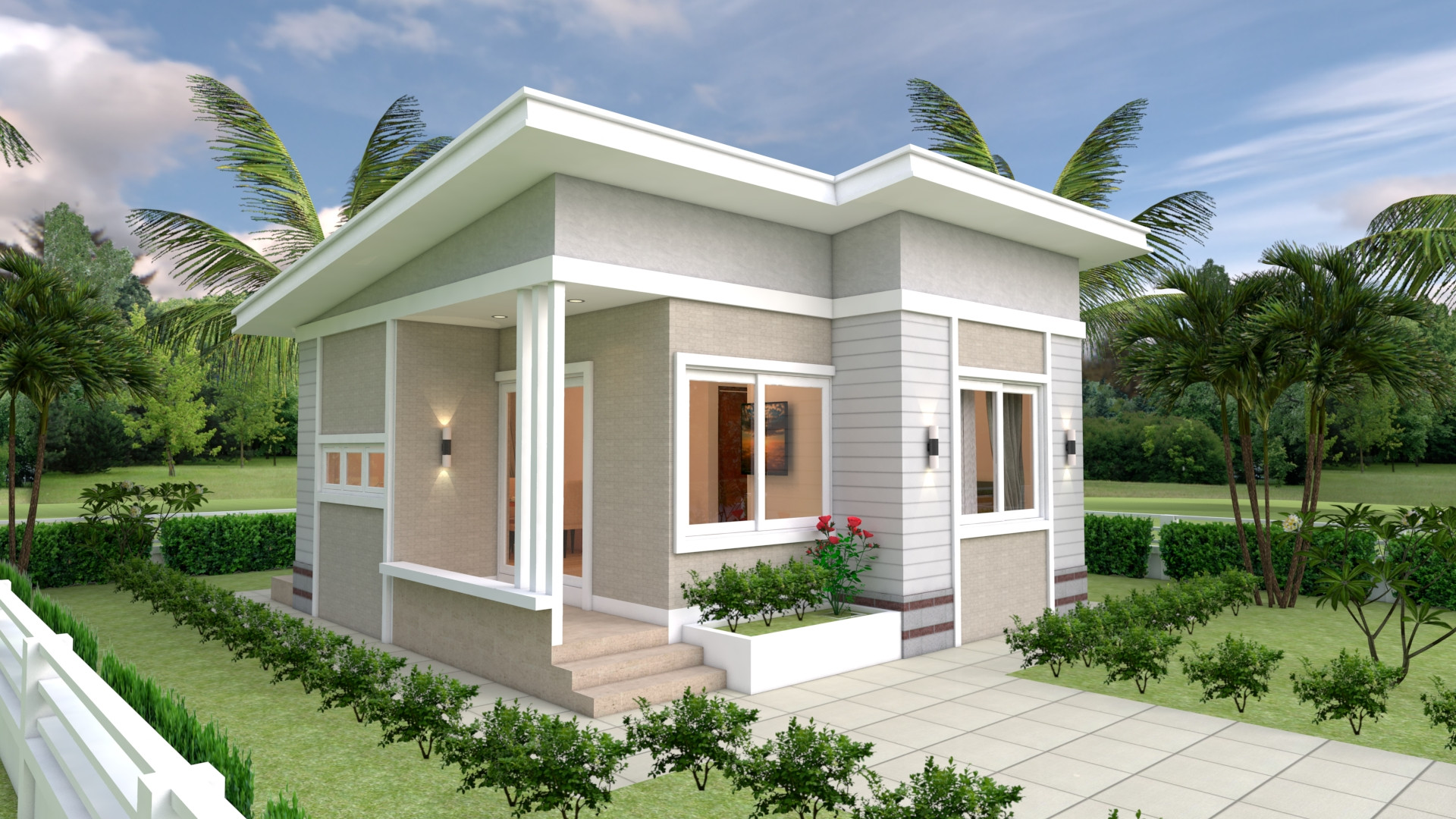 Small 2 Bedroom House
 House Design Plans 7x7 with 2 Bedrooms Full Plans