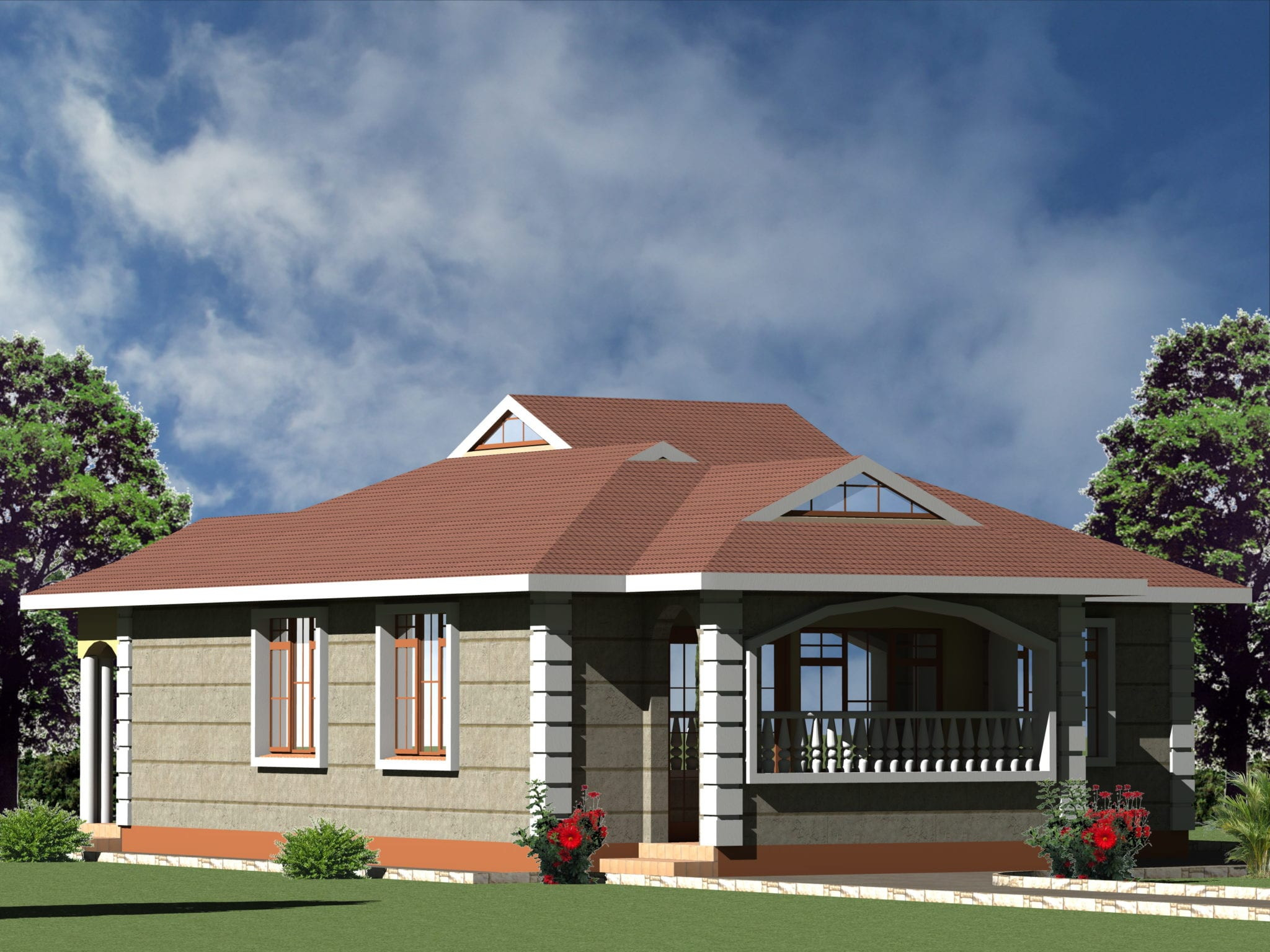 Small 3 Bedroom House
 Simple & Small 3 bedroom house plan