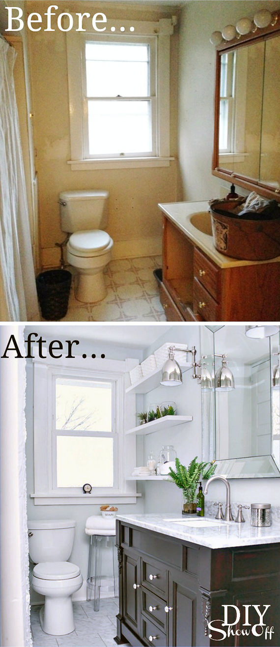 Small Bathroom Makeover
 Tiny Bath Makeovers