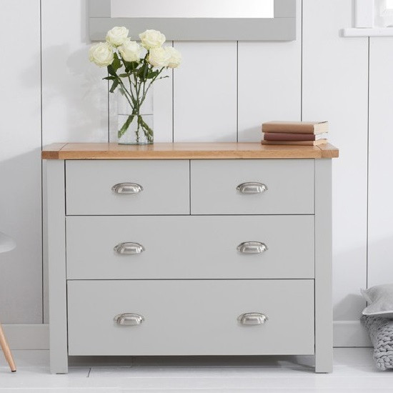 Small Bedroom Chest
 Platina Small Chest Drawers In Grey And Oak With 4
