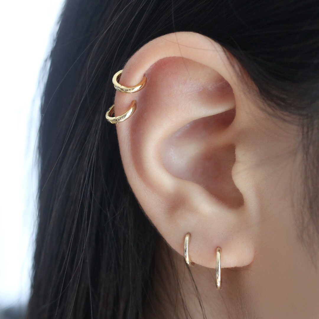 Small Hoop Earrings For Cartilage
 Small Cartilage Huggie Hoop Earrings Sterling Silver