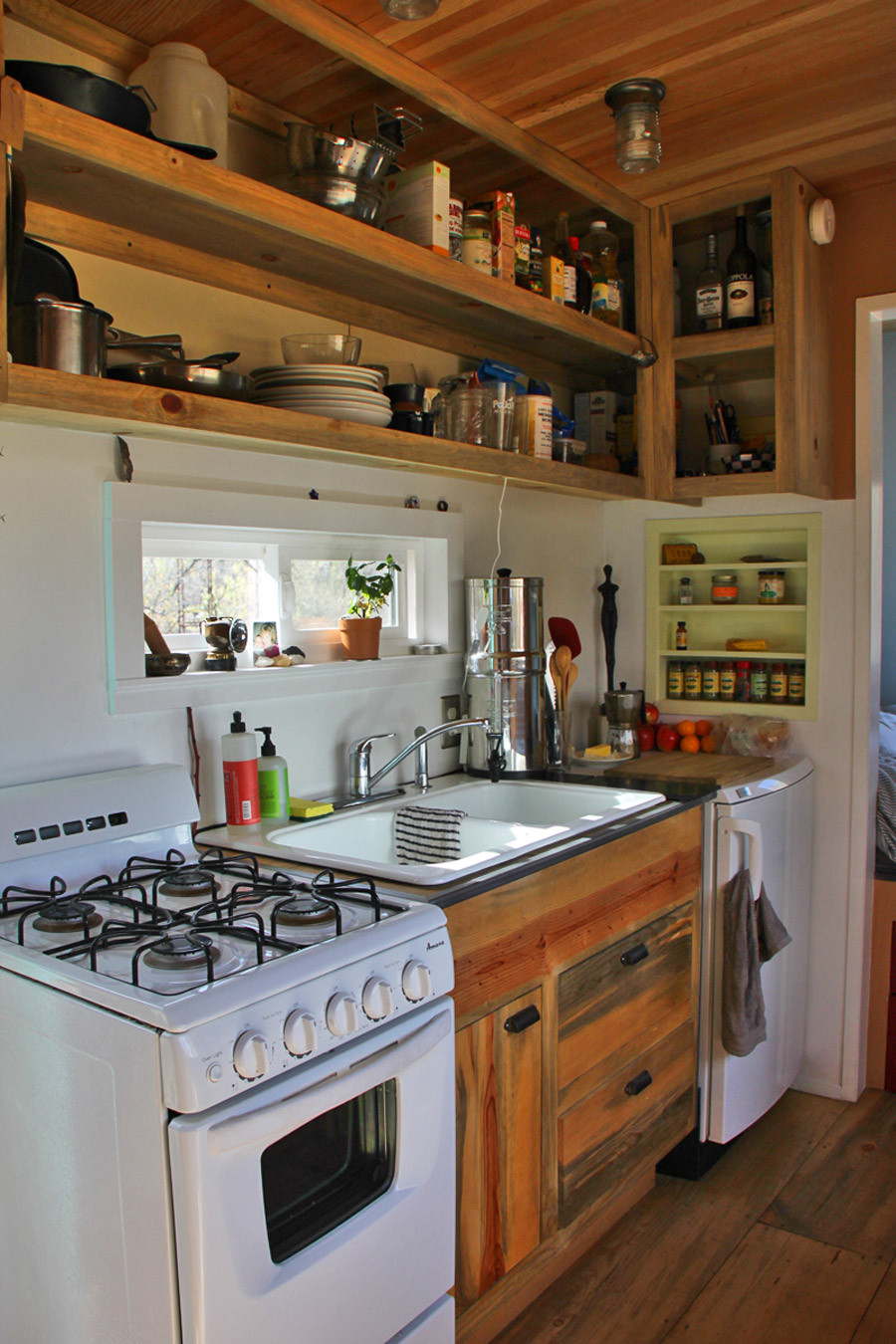 Small House Kitchens
 Steely Cottage Tiny House Swoon