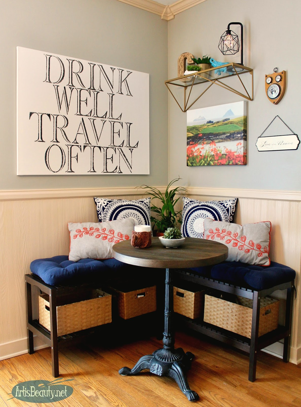 Small Kitchen Corner Table
 ART IS BEAUTY Creating an Eating Nook with IKEA benches