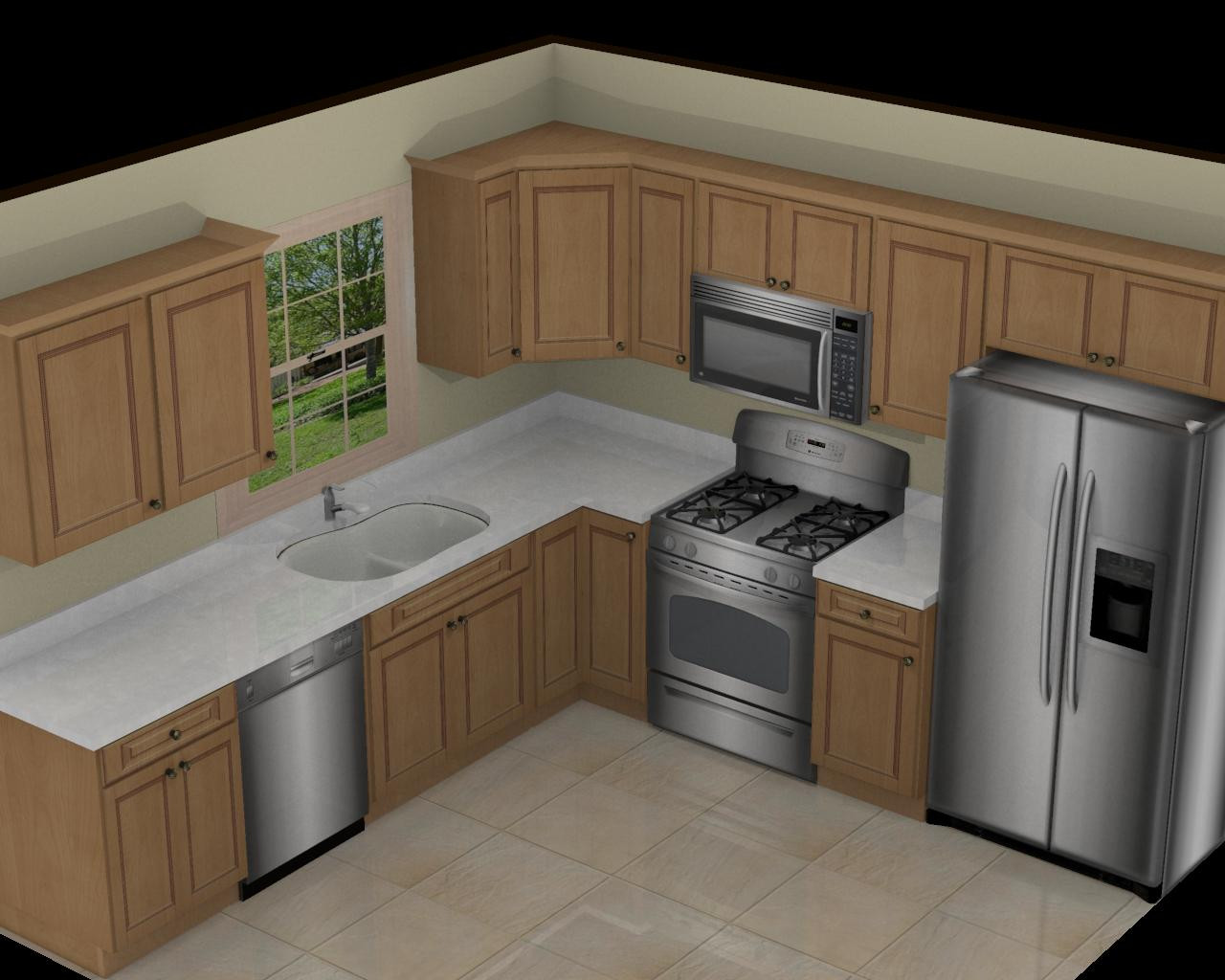 Small Kitchen Design Layout 10X10
 Foundation Dezin & Decor 3D Kitchen Model Design