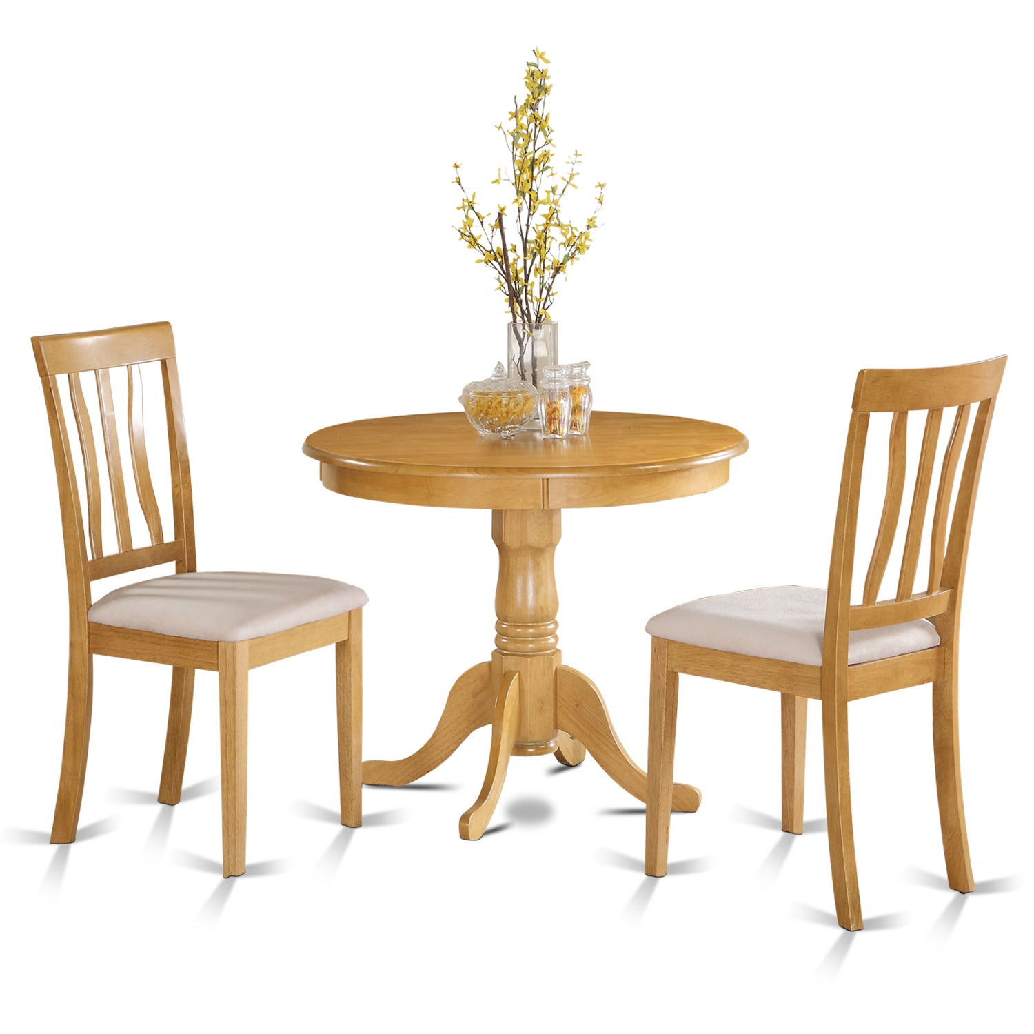 Small Kitchen Dinette Set
 Oak Small Kitchen Table Plus 2 Chairs 3 piece Dining Set
