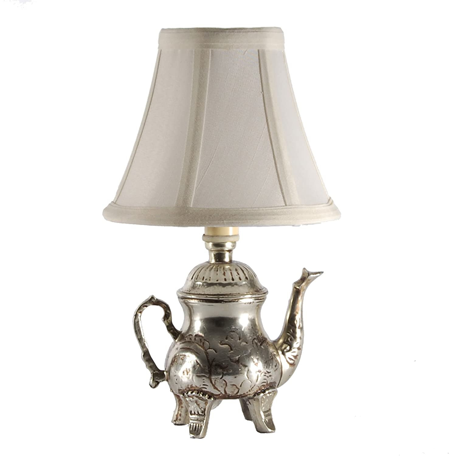 Small Kitchen Lamp
 Small Silver Teapot Accent Table Lamp