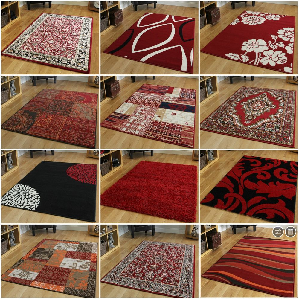 Small Living Room Rugs
 New Small Modern Floor Carpets Soft Easy Clean Red