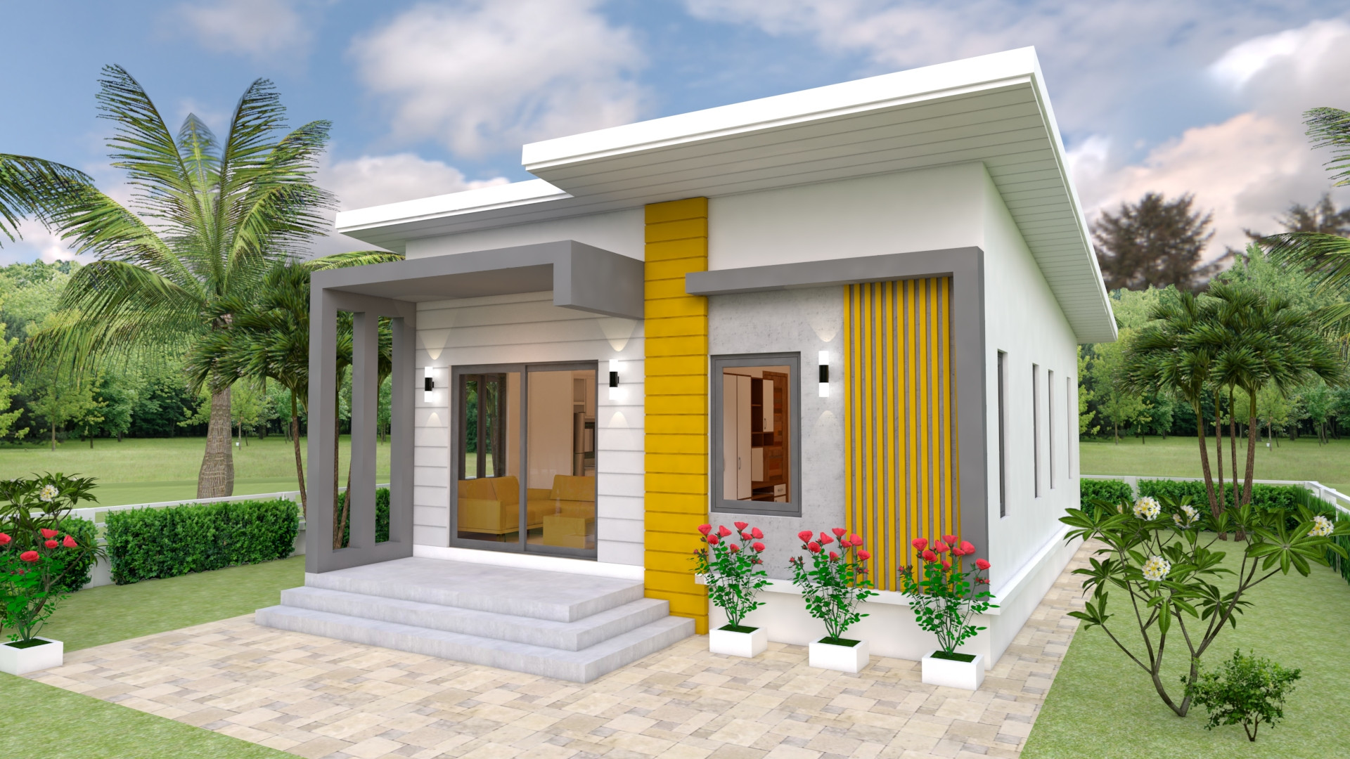 Small One Bedroom House Plans
 House Design Plans 7x12 with 2 Bedrooms Full Plans