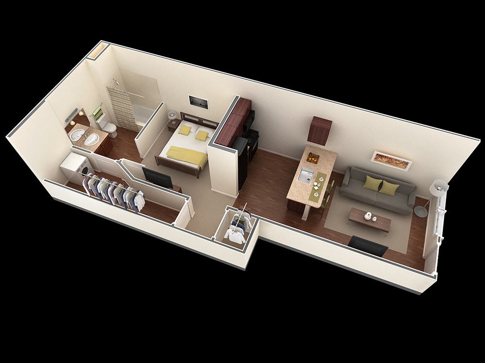 Small One Bedroom House Plans
 25 e Bedroom House Apartment Plans