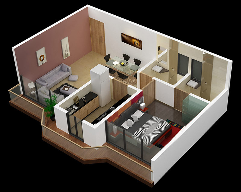 Small One Bedroom House Plans
 25 e Bedroom House Apartment Plans