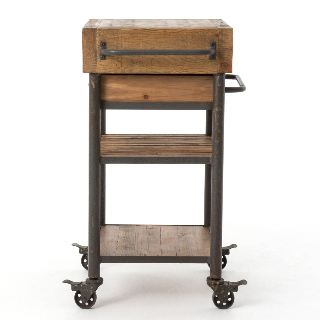 Small Rolling Kitchen Cart
 Industrial Reclaimed Wood Rolling Kitchen Island Cart