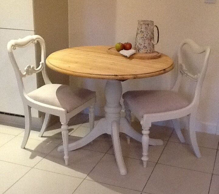 Small Round Kitchen Table
 Small round pine dining table kitchen table & 2 chairs