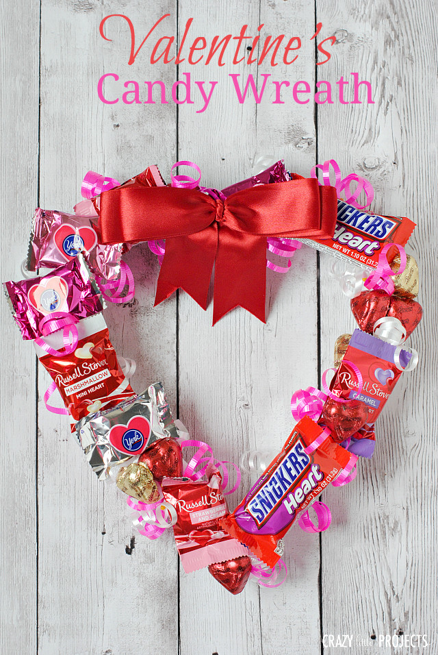 Small Valentine Gift Ideas
 Valentine s Wreath Made From Candy Crazy Little Projects