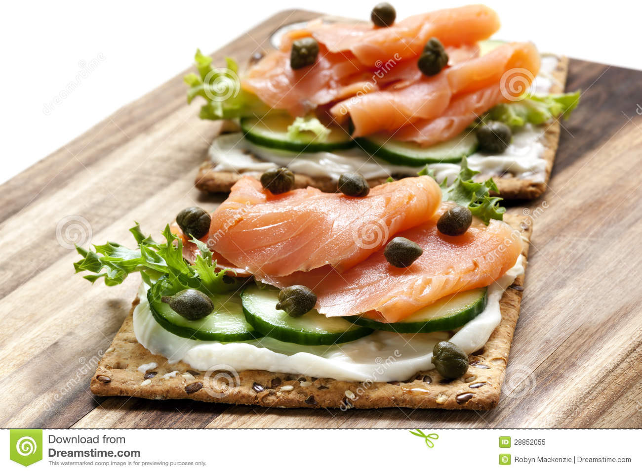 Smoked Salmon And Crackers Appetizer
 smoked salmon capers cream cheese appetizer