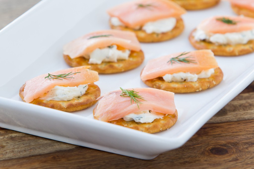 Smoked Salmon And Crackers Appetizer
 Smoked Salmon Cracker and Cream Cheese Appetizer