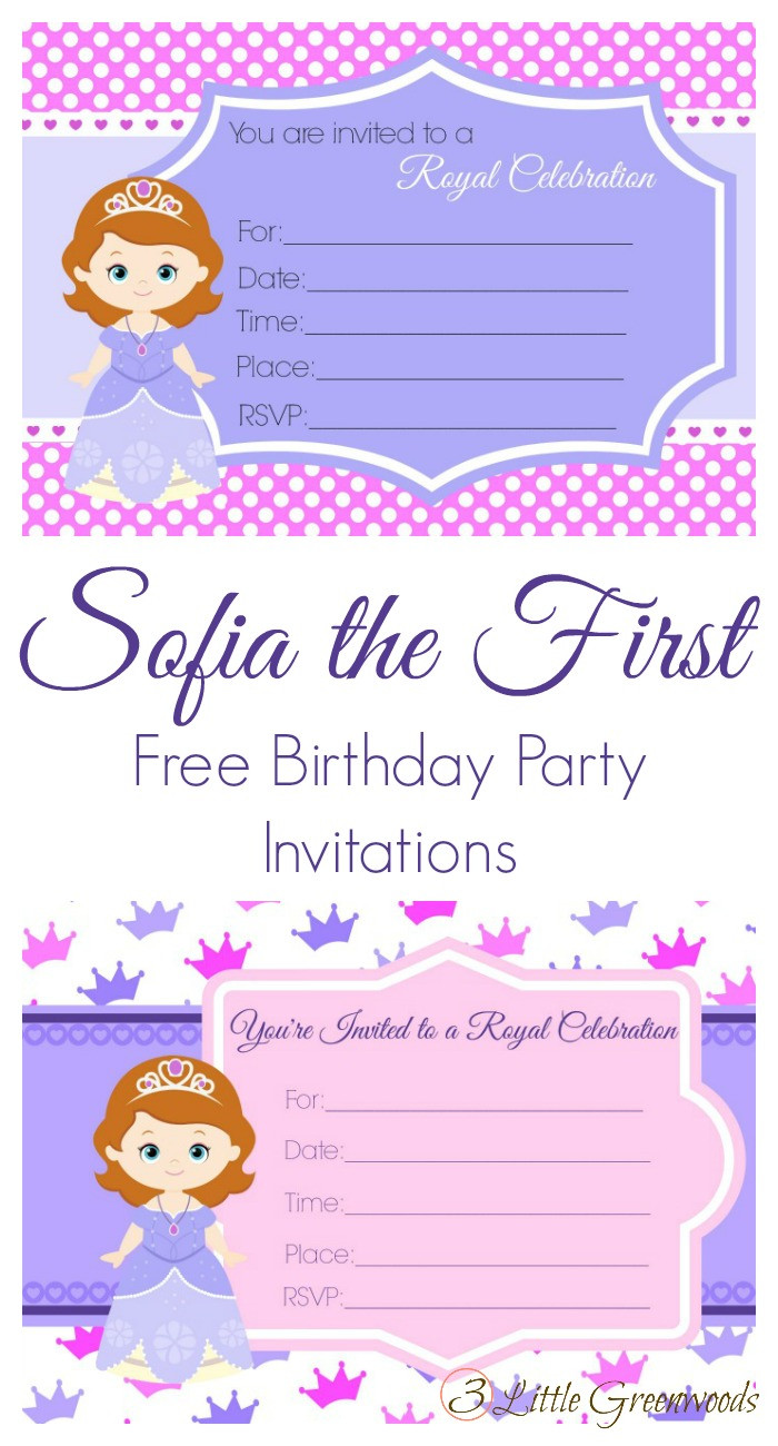Sofia Birthday Invitations
 Sofia the First Birthday Party