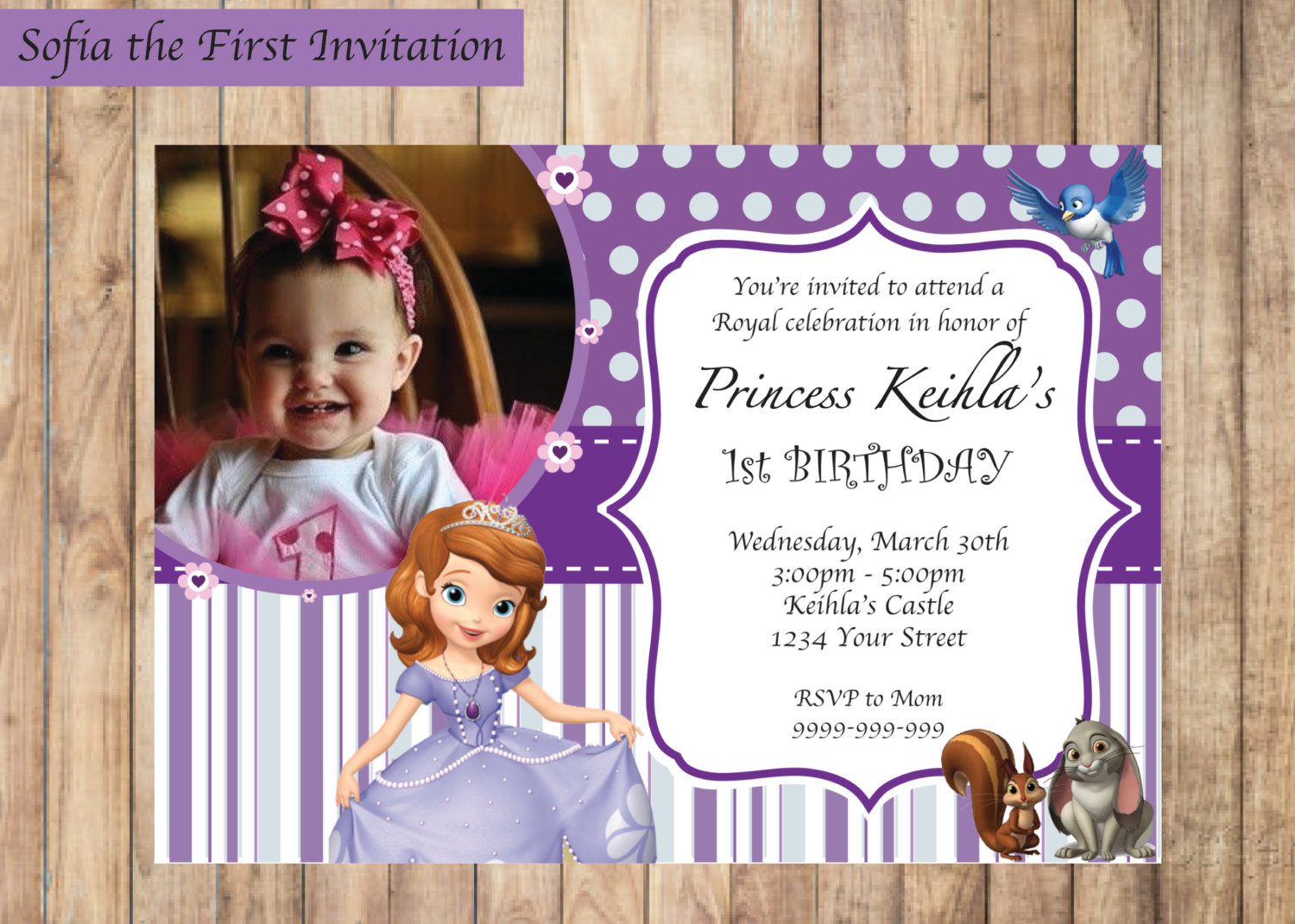 Sofia Birthday Invitations
 Sofia the First Invitation Printable Birthday Party Invite