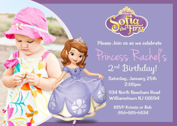 Sofia Birthday Invitations
 Items similar to Sofia the First Birthday Party Invitation