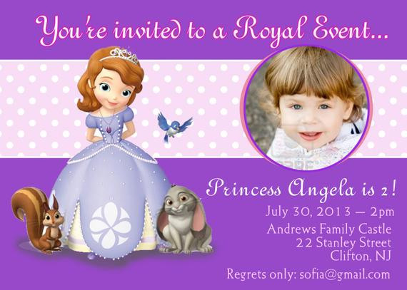 Sofia Birthday Invitations
 Items similar to Princess Sofia the First Customized