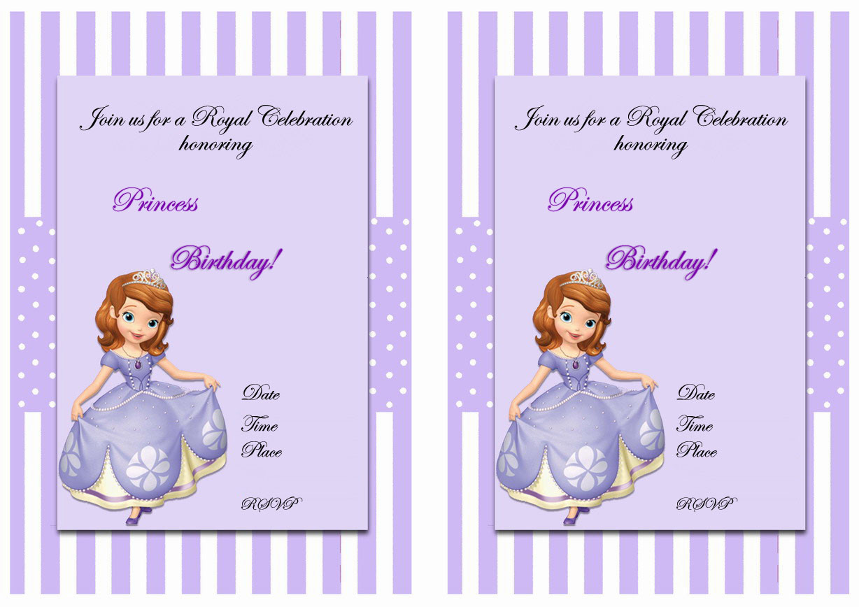 Sofia Birthday Invitations
 Sofia the First Birthday Invitations