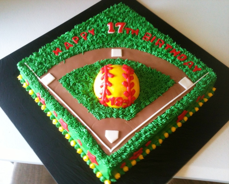 Softball Birthday Cakes
 17Th Birthday Softball Themed Cake CakeCentral