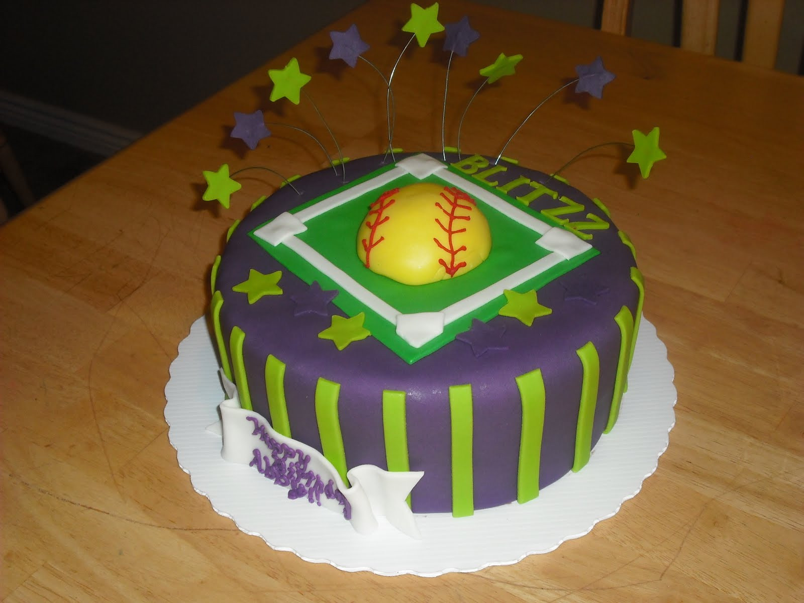 Softball Birthday Cakes
 Sprinklebelle Softball Birthday Cake