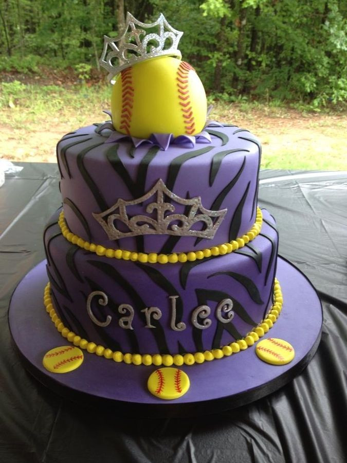 Softball Birthday Cakes
 93 best images about Baseball Cakes on Pinterest