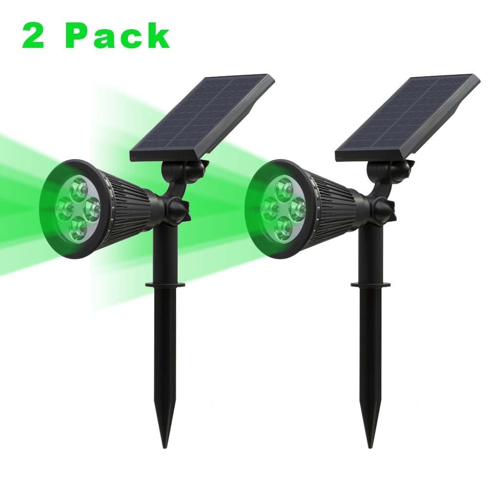 Solar Landscape Spot Light
 T SUNRISE 2 Pack Green Light Solar Lights Spotlight