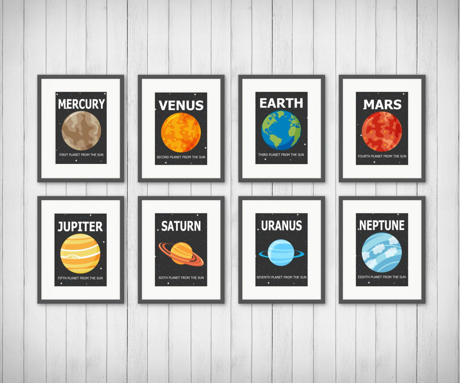 Solar System For Kids Room
 Planet Prints Solar System Boy or Girls Room Decor
