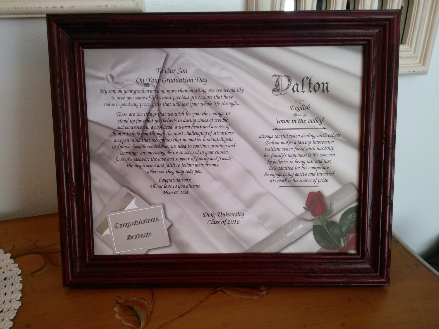 Son Graduation Gift Ideas
 Graduation Gift For Son Personalized Poem by