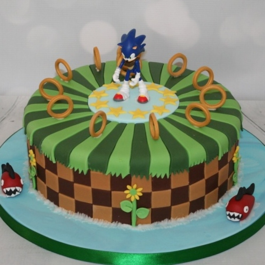 Sonic The Hedgehog Birthday Cake
 Single tier Sonic the Hedgehog cake