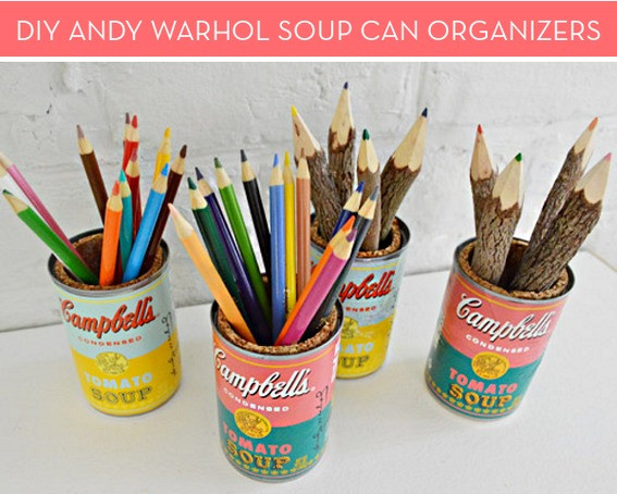Soup Can Organizer DIY
 DIY Andy Warhol Soup Can Organizers Curbly