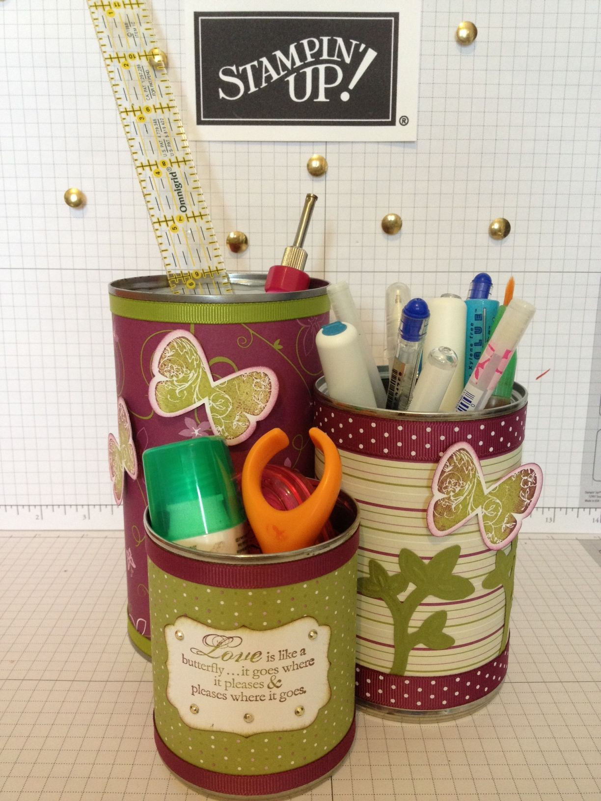 Soup Can Organizer DIY
 Soup Can Desk Organizer Awesome idea by